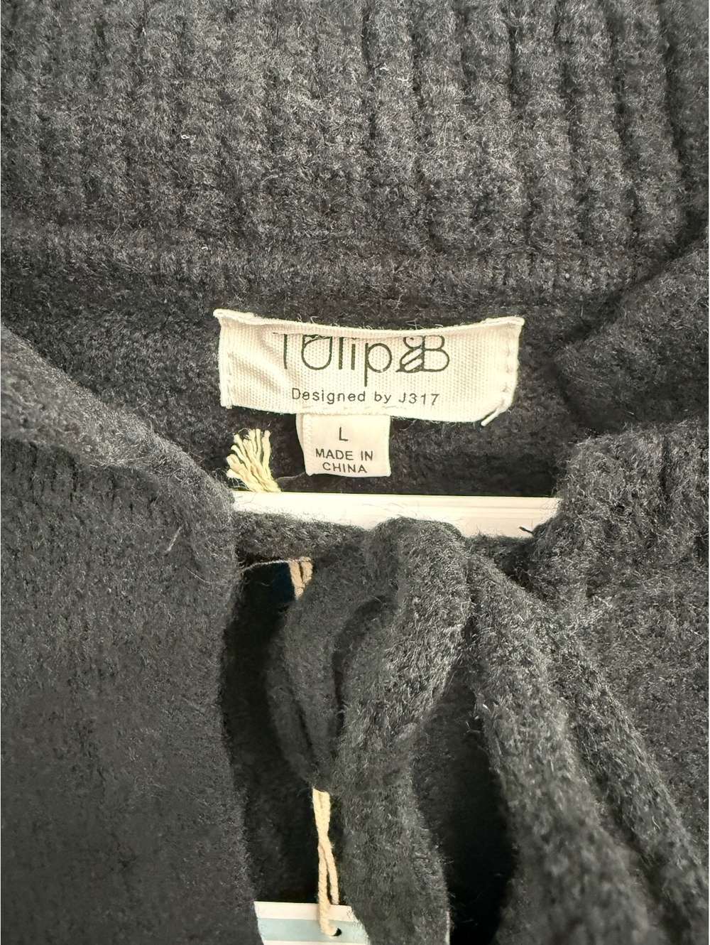 Tulip B Black Button-Up Knit Cardigan Sweater, Size Large - Picture 3 of 5